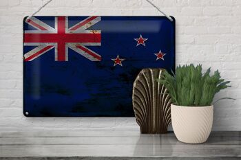 Signe en étain drapeau de nouvelle-zélande, 30x20cm, rouille de nouvelle-zélande 3