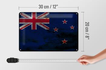 Signe en étain drapeau de nouvelle-zélande, 30x20cm, rouille de nouvelle-zélande 4