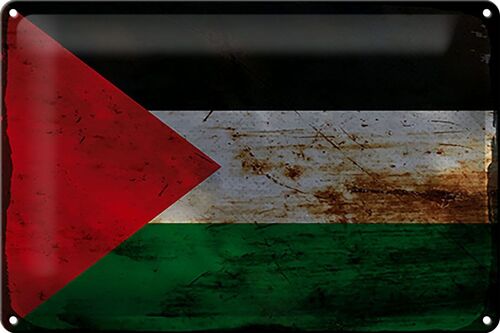 Blechschild Flagge Palästina 30x20cm Flag Palestine Rost