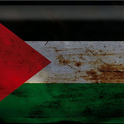 Signe en étain drapeau Palestine 30x20cm drapeau Palestine rouille