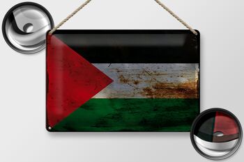 Signe en étain drapeau Palestine 30x20cm drapeau Palestine rouille 2