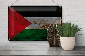 Signe en étain drapeau Palestine 30x20cm drapeau Palestine rouille 3