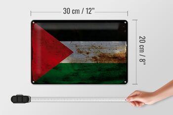 Signe en étain drapeau Palestine 30x20cm drapeau Palestine rouille 4