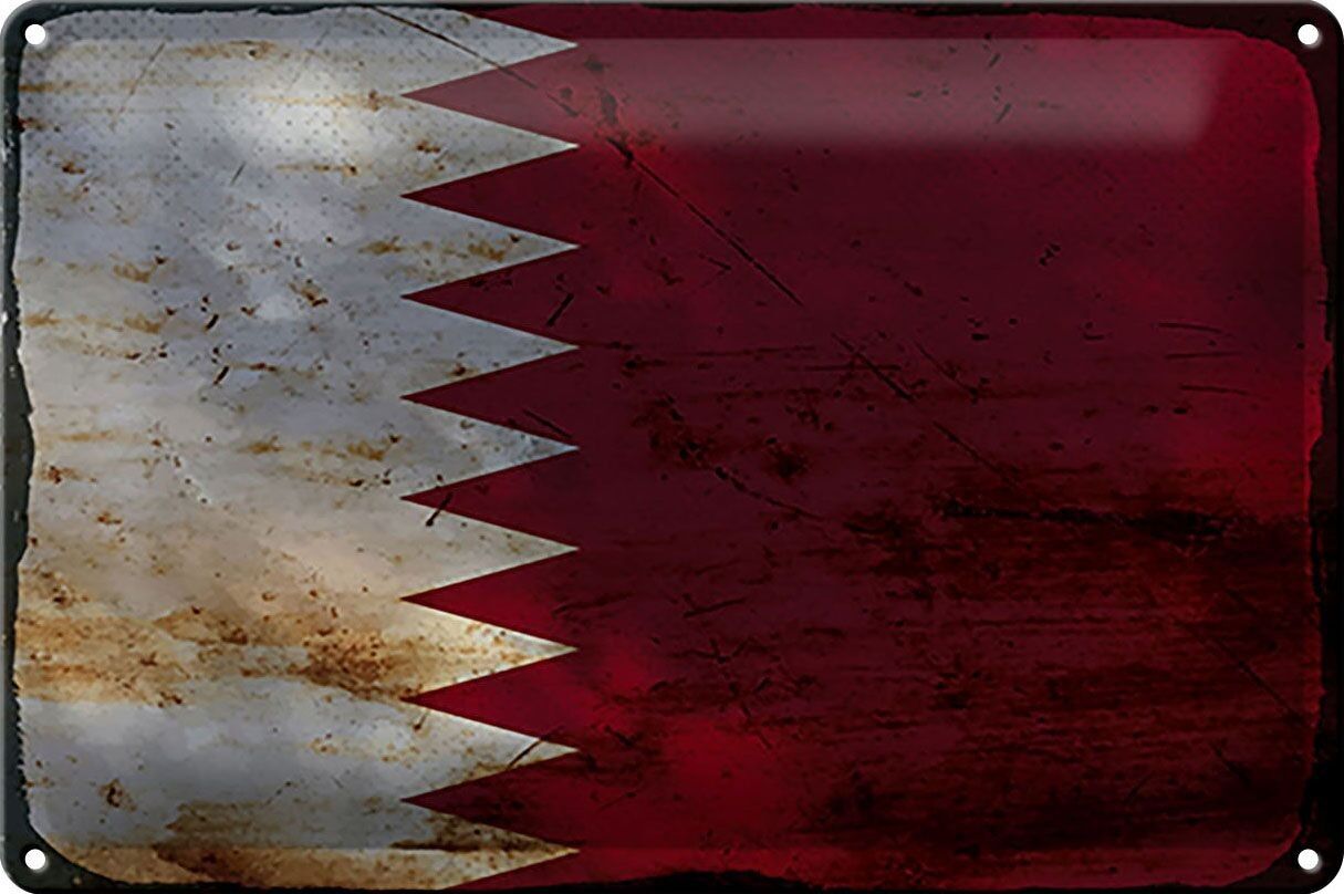 Cartel de chapa Bandera de Qatar 30x20cm Bandera de Qatar Óxido