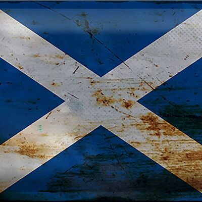 Cartel de chapa Bandera de Escocia 30x20cm Bandera de Escocia Óxido