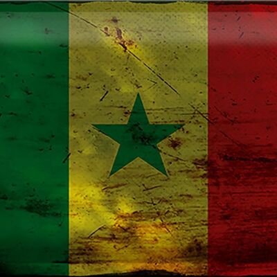 Targa in metallo Bandiera del Senegal 30x20 cm Bandiera del Senegal Ruggine