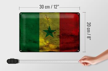 Signe en étain Drapeau du Sénégal 30x20cm Drapeau du Sénégal Rouille 4