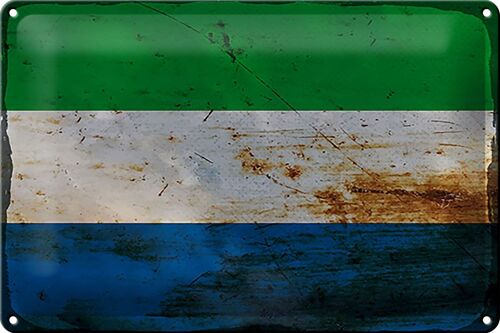 Blechschild Flagge Sierra Leone 30x20cm Sierra Leone Rost