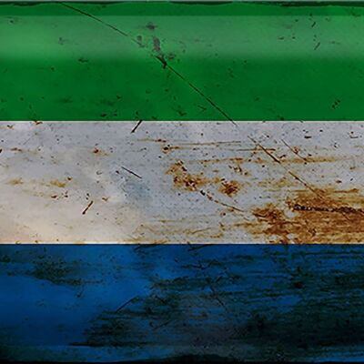 Cartel de chapa Bandera de Sierra Leona 30x20cm Óxido de Sierra Leona