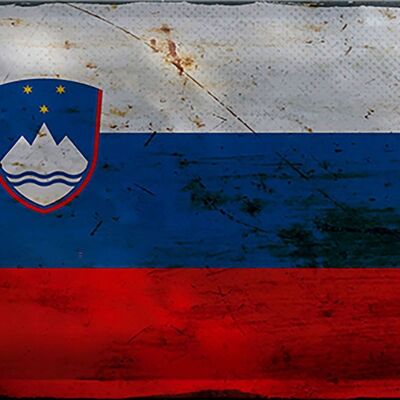 Cartel de chapa Bandera de Eslovenia 30x20cm Bandera de Eslovenia Óxido