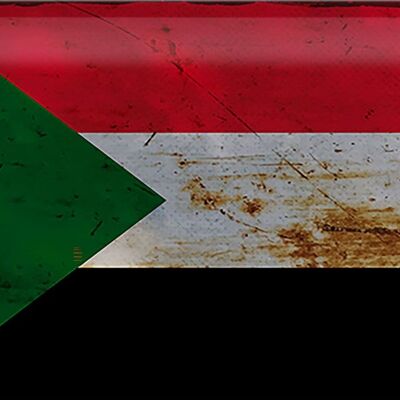 Cartel de chapa Bandera de Sudán 30x20cm Bandera de Sudán Óxido