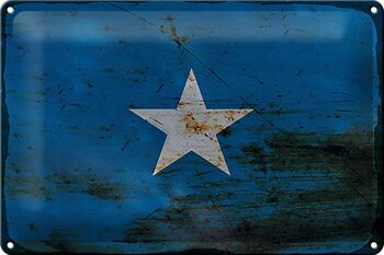 Panneau en étain drapeau Somalie 30x20cm, drapeau de la Somalie rouille 1