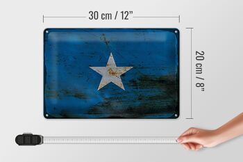 Panneau en étain drapeau Somalie 30x20cm, drapeau de la Somalie rouille 4