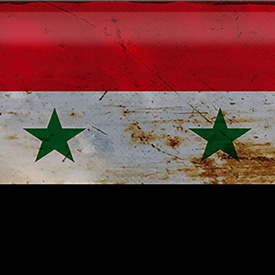 Blechschild Flagge Syrien 30x20cm Flag of Syria Rost