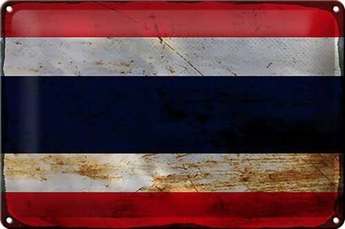 Blechschild Flagge Thailand 30x20cm Flag of Thailand Rost