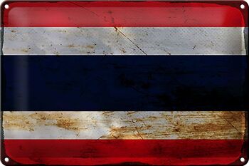 Drapeau en étain de la Thaïlande, 30x20cm, drapeau de la Thaïlande, rouille 1