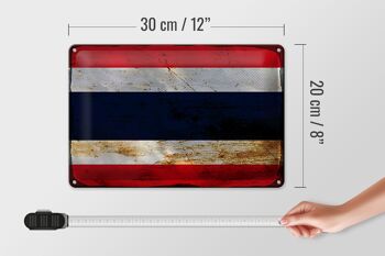 Drapeau en étain de la Thaïlande, 30x20cm, drapeau de la Thaïlande, rouille 4