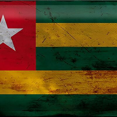 Blechschild Flagge Togo 30x20cm Flag of Togo Rost