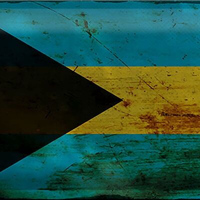 Blechschild Flagge Bahamas 30x20cm Flag of Bahamas Rost