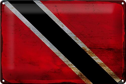 Blechschild Flagge Trinidad und Tobago 30x20cm Flag Rost