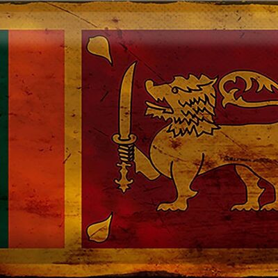 Cartel de chapa Bandera de Sri Lanka 30x20cm Bandera de Sri Lanka Óxido