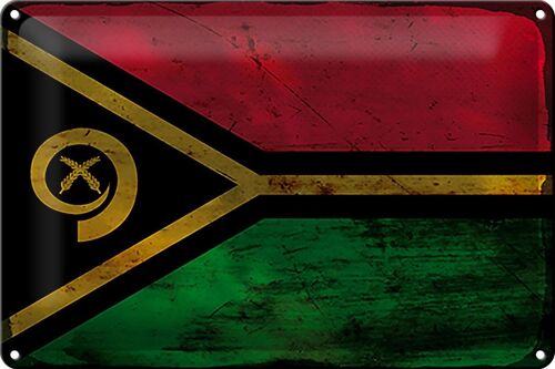 Blechschild Flagge Vanuatu 30x20cm Flag of Vanuatu Rost