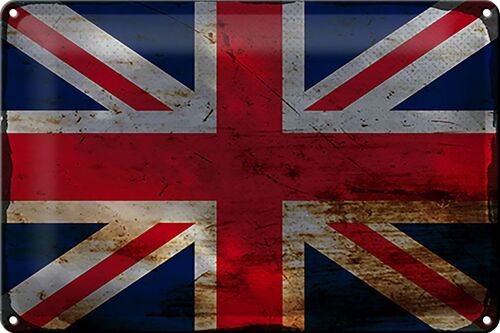 Blechschild Flagge Union Jack 30x20cm United Kingdom Rost