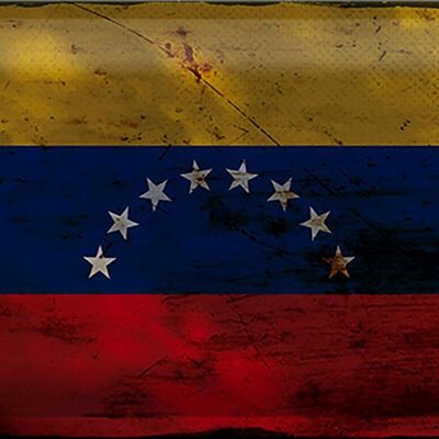 Cartel de chapa Bandera de Venezuela 30x20cm Bandera de Venezuela Óxido