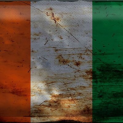Blechschild Flagge Elfenbeinküste 30x20cm Ivory Coast Rost