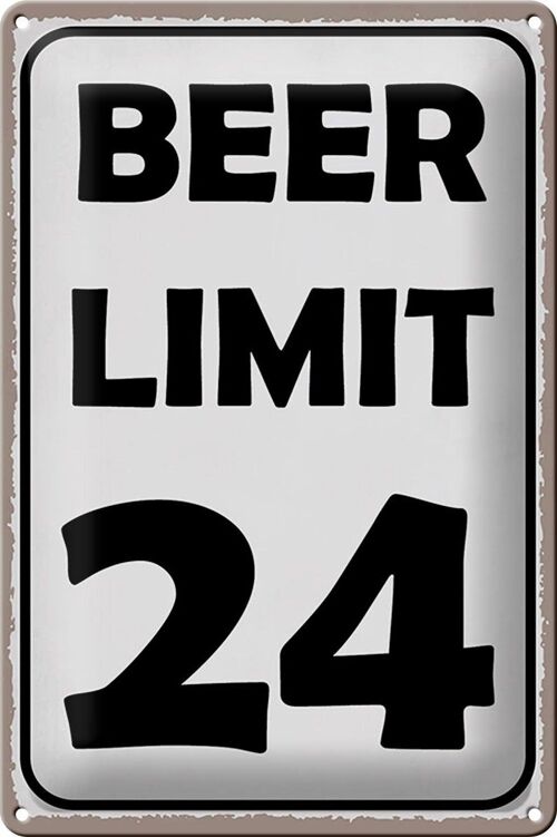 Blechschild Spruch 20x30cm BEER Limit 24 Bier