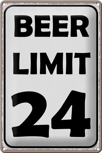 Panneau en étain disant 20x30cm BEER Limit 24 beer 1