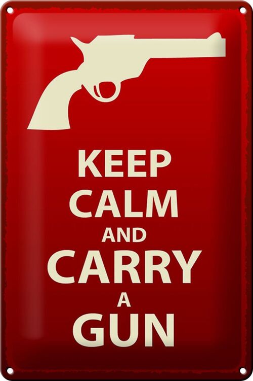 Blechschild Spruch 20x30cm Keep Calm and carry a gun