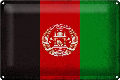 Blechschild Flagge Afghanistan 30x20cm Afghanistan Vintage