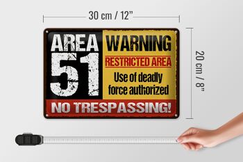 Panneau en étain indiquant 30x20cm zone 51 avertissement zone réglementée 4
