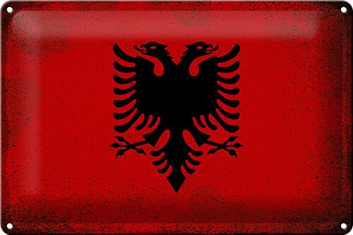 Blechschild Flagge Albanien 30x20cm Flag Albania Vintage