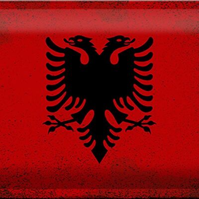 Blechschild Flagge Albanien 30x20cm Flag Albania Vintage