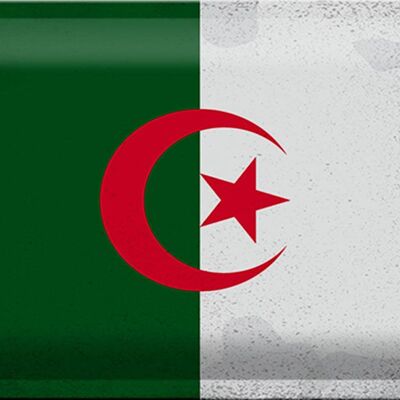 Targa in metallo Bandiera Algeria 30x20 cm Bandiera Algeria Vintage