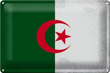 Signe en étain drapeau algérie 30x20cm drapeau algérie Vintage 1