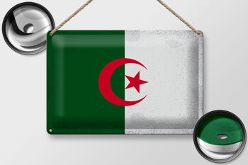 Signe en étain drapeau algérie 30x20cm drapeau algérie Vintage 2