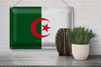 Signe en étain drapeau algérie 30x20cm drapeau algérie Vintage 3