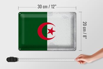 Signe en étain drapeau algérie 30x20cm drapeau algérie Vintage 4
