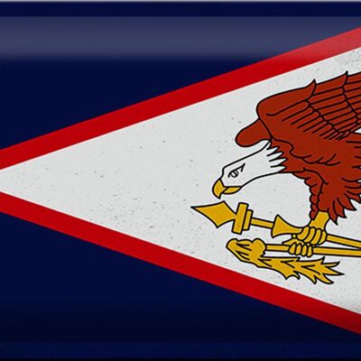 Targa in metallo Bandiera 30x20 cm Bandiera delle Samoa Americane Vintage