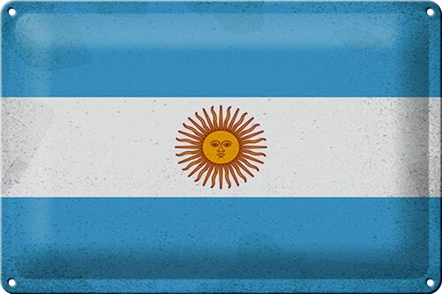 Blechschild Flagge Argentinien 30x20cm Argentina Vintage