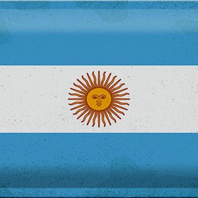 Cartel de chapa Bandera Argentina 30x20cm Argentina Vintage
