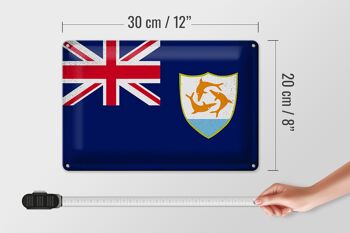 Signe en étain drapeau Anguilla 30x20cm drapeau Anguilla Vintage 4