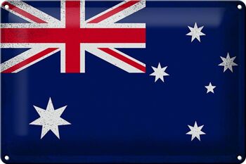 Signe en étain drapeau australie 30x20cm, Vintage australie 1