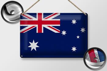 Signe en étain drapeau australie 30x20cm, Vintage australie 2