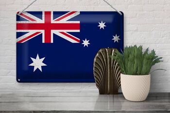 Signe en étain drapeau australie 30x20cm, Vintage australie 3