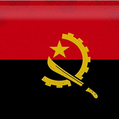 Blechschild Flagge Angola 30x20cm Flag of Angola Vintage