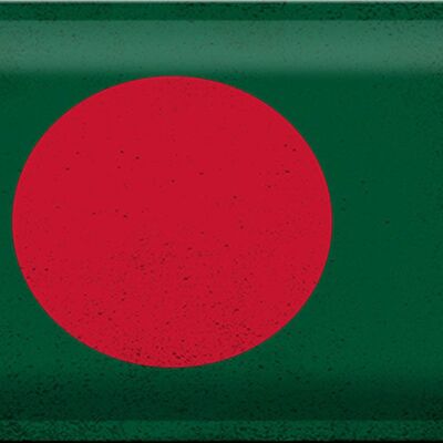 Signe en étain drapeau Bangladesh 30x20cm Bangladesh Vintage